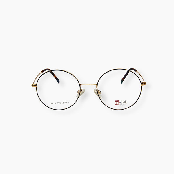 نظارة EYEWEAR موديل 9815، بتصميم مستطيل ناعم وإطار معدني بلونين. -