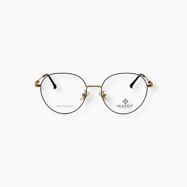 نظارة طبية للجنسين من SEATTLE EYEWEAR موديل 10137، بتصميم دائري كلاسيكي وإطار معدني أنيق.