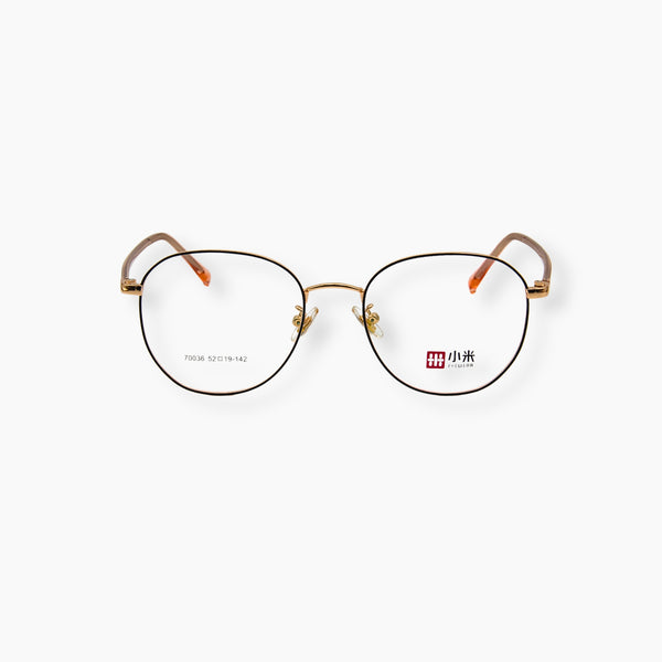 نظارة EYEWEAR موديل 70036، بتصميم أنيق وإطار معدني بلونين.