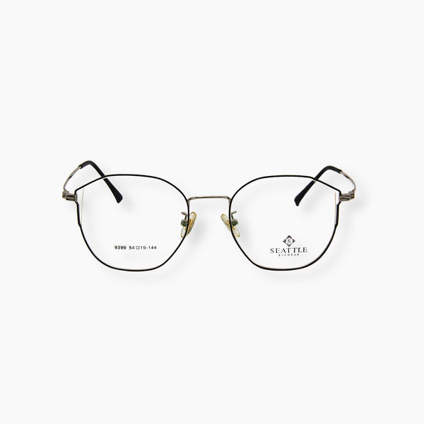 نظارة طبية للجنسين من SEATTLE EYEWEAR موديل 9399، بتصميم أنيق وشكل عصري شبه دائري.